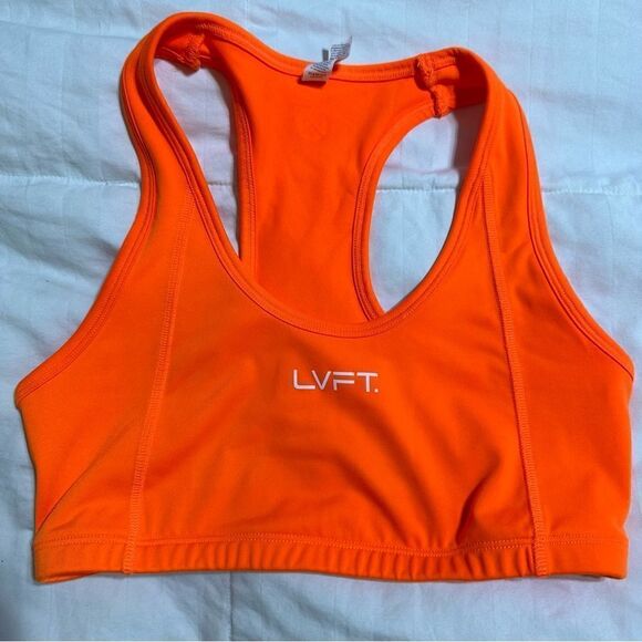 LVFT Neon Orange Sports Bra‎ Size Small - Picture 2 of 4